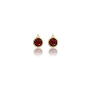 Georgini Natural Garnet and Two Natural Diamond January Earrings - Gold