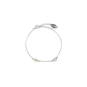 Georgini Natural Peridot and Two Natural Diamond August Bracelet - Silver