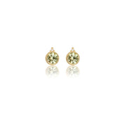 Georgini Natural Peridot and Two Natural Diamond August Earrings - Gold