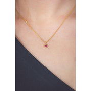Georgini Natural Ruby and Diamond July Pendant - Gold