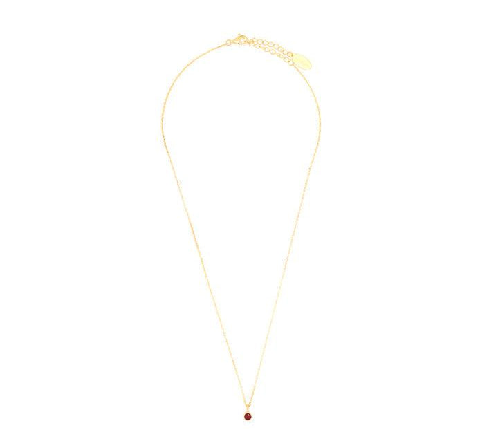 Georgini Natural Ruby and Diamond July Pendant - Gold