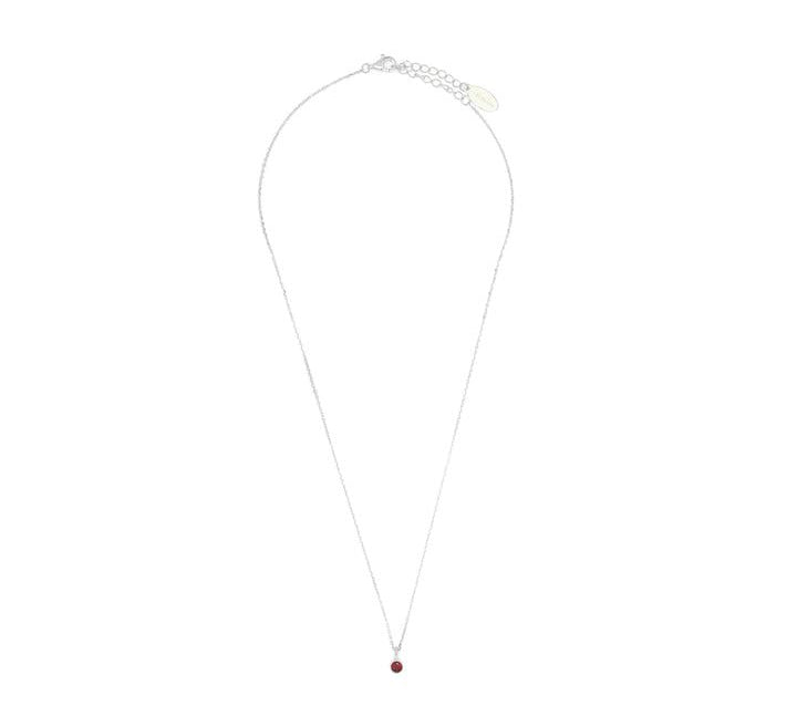 Georgini Natural Ruby and Diamond July Pendant - Silver