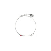 Georgini Natural Ruby and Two Natural Diamond July Bracelet - Silver