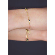 Georgini Natural Sappire and Two Natural Diamond September Bracelet - Gold