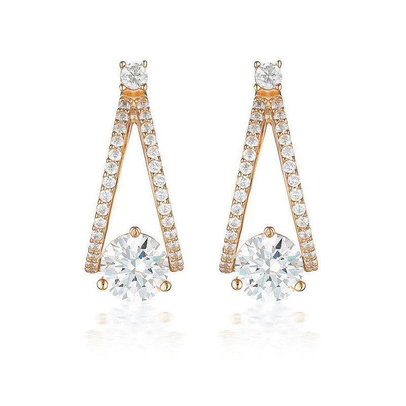 Georgini Red Carpet Champagne Earrings - Rose Gold