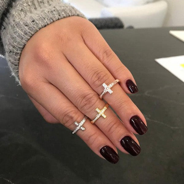 Georgini Spiritus Wrap Cross Ring - Rose Gold