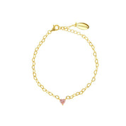 Georgini Sweetheart Heart Chain Bracelet - Pink Gold