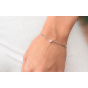 Georgini Sweetheart Heart Chain Bracelet - Pink Silver