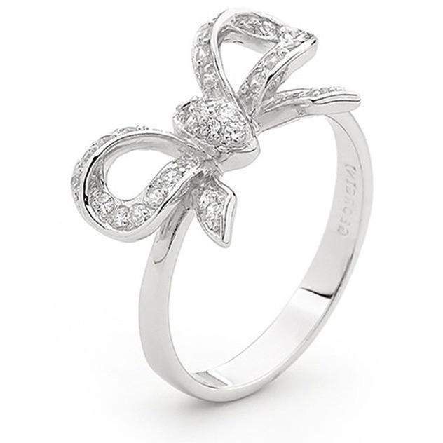 Georgini White CZ Bow Ring