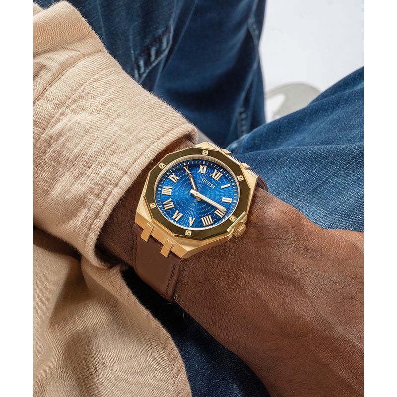Guess Asset Blue Dial Analog Watch
