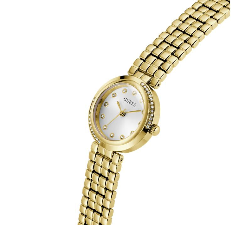 Guess Clara Gold‑Tone Watch with Crystal Dial