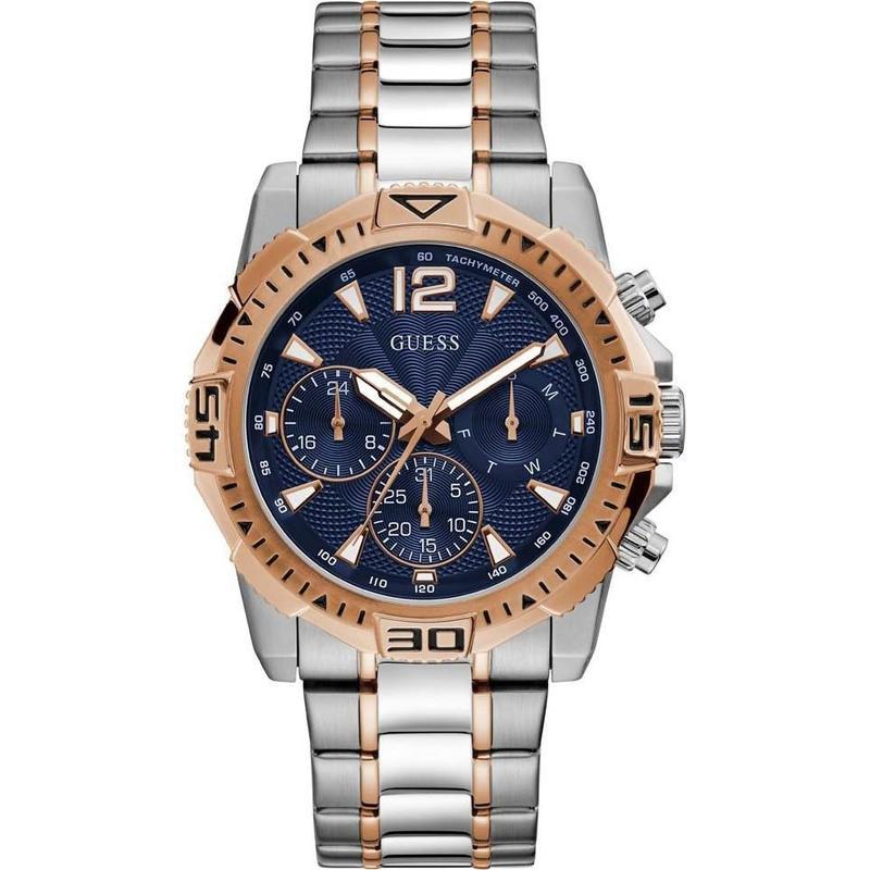 Guess Commander Mens Sport Silver/Rose Gold Multi-function Watch GW0056G5