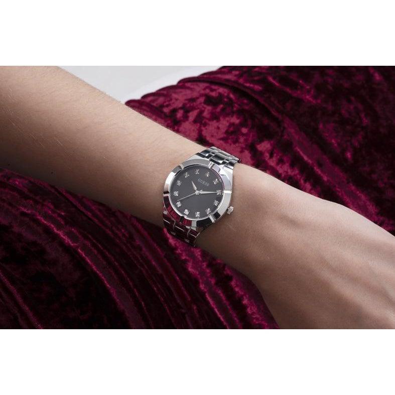 Guess Crystalline Silver Tone Ladies Watch GW0114L1