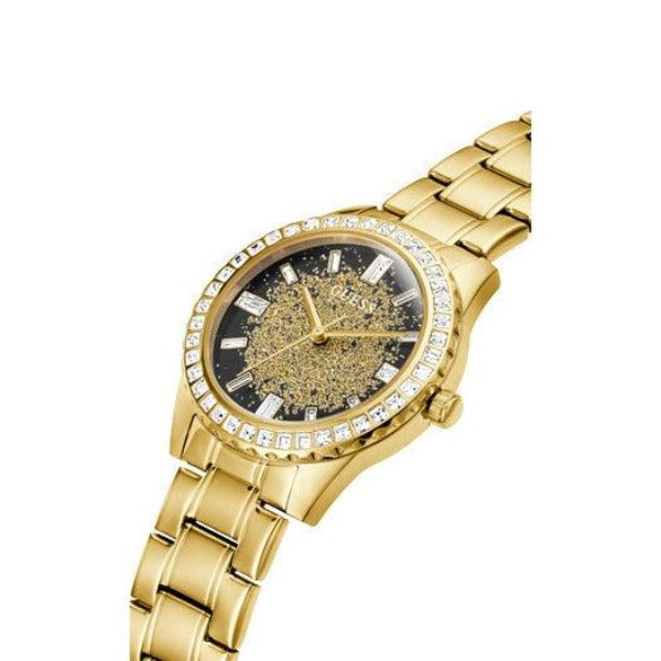 Guess Glitter Burst Gold Tone Analog Ladies Watch GW0405L2