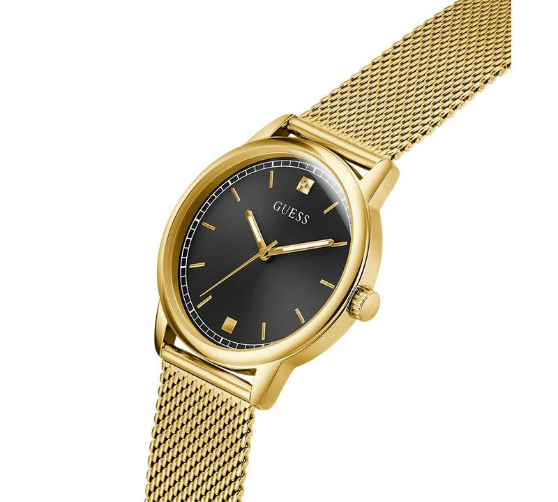 Guess Gold Tone Analog Watch with Diamond Dial