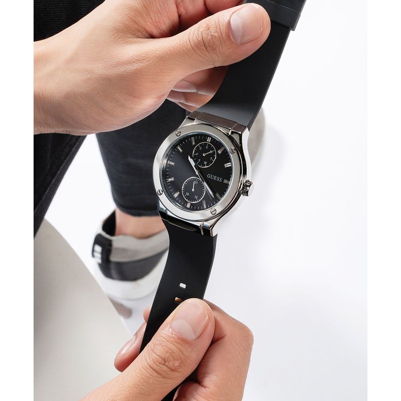 Guess Jet Black Dial Multifunction Watch