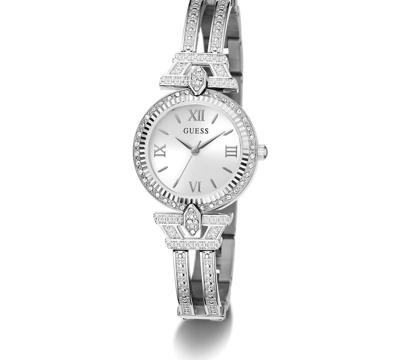 Guess Ladies Silver Tone Analog Watch