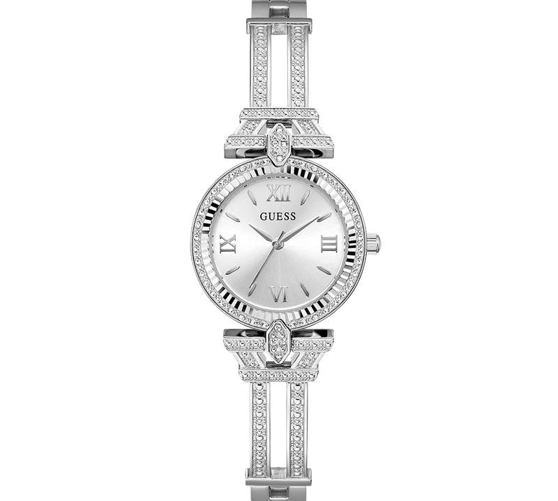 Guess Ladies Silver Tone Analog Watch