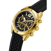 Guess Mens Black Gold Tone Multi-function Watch