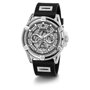 Guess Mens Black Silver Tone Multi-function Watch GW0537G1