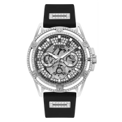 Guess Mens Black Silver Tone Multi-function Watch GW0537G1