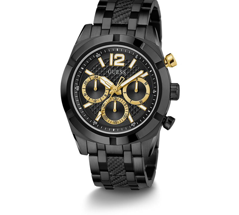 Guess Resistance Black Dial Multifunction Watch