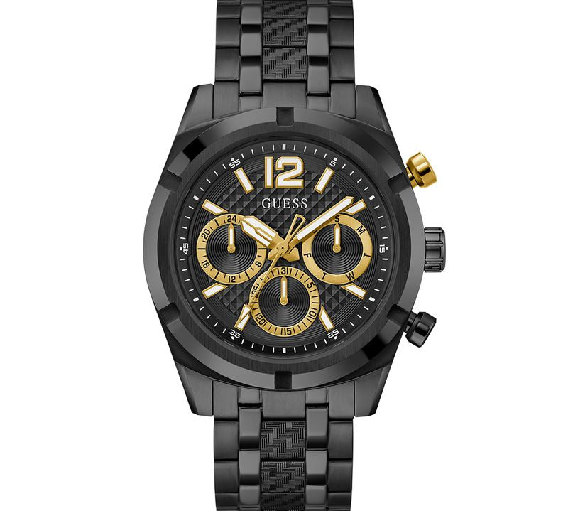 Guess Resistance Black Dial Multifunction Watch