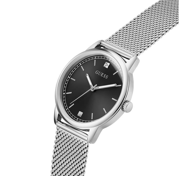 Guess Silver Tone Mesh Bracelet Analog Watch