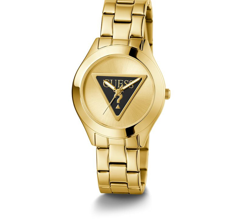 Guess Tri Plaque Champagne Dial Analog Watch