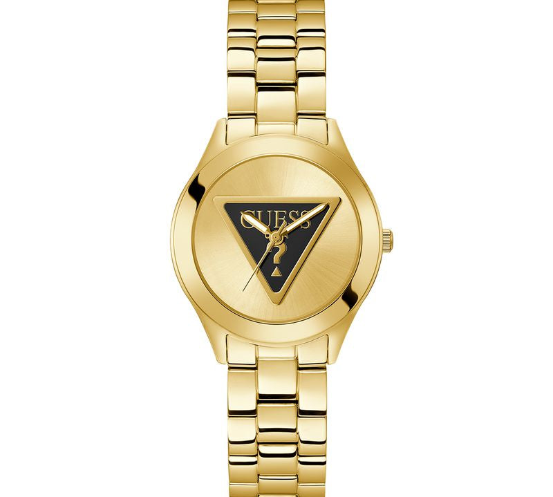 Guess Tri Plaque Champagne Dial Analog Watch