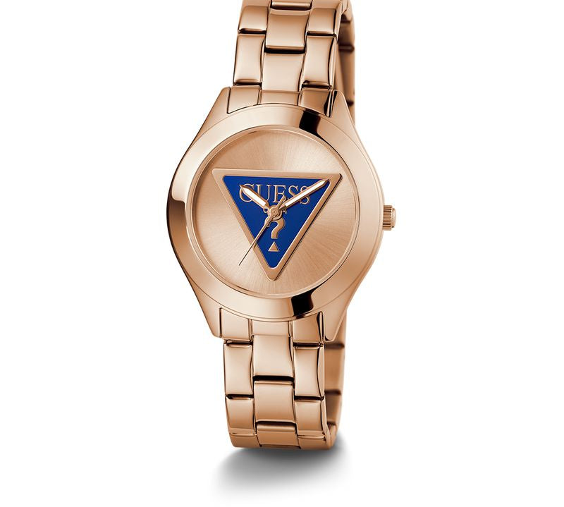 Guess Tri Plaque Rose Gold Dial Analog Watch
