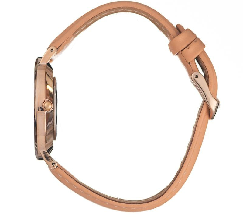 Hallmark Gents Leather Tan Strap White Dial Watch