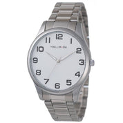 Hallmark Gents Silver Bracelet White Dial Watch