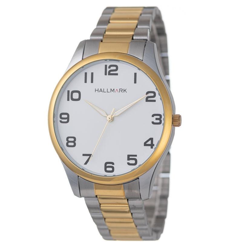 Hallmark Gents Two-Tone Metal Strap White Dial Watch