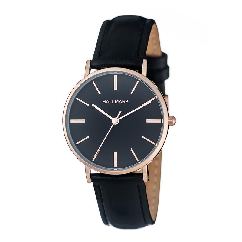 Hallmark Ladies Black Leather Strap