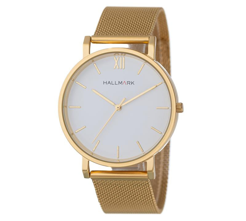 Hallmark Ladies Gold Mesh Bracelet Watch