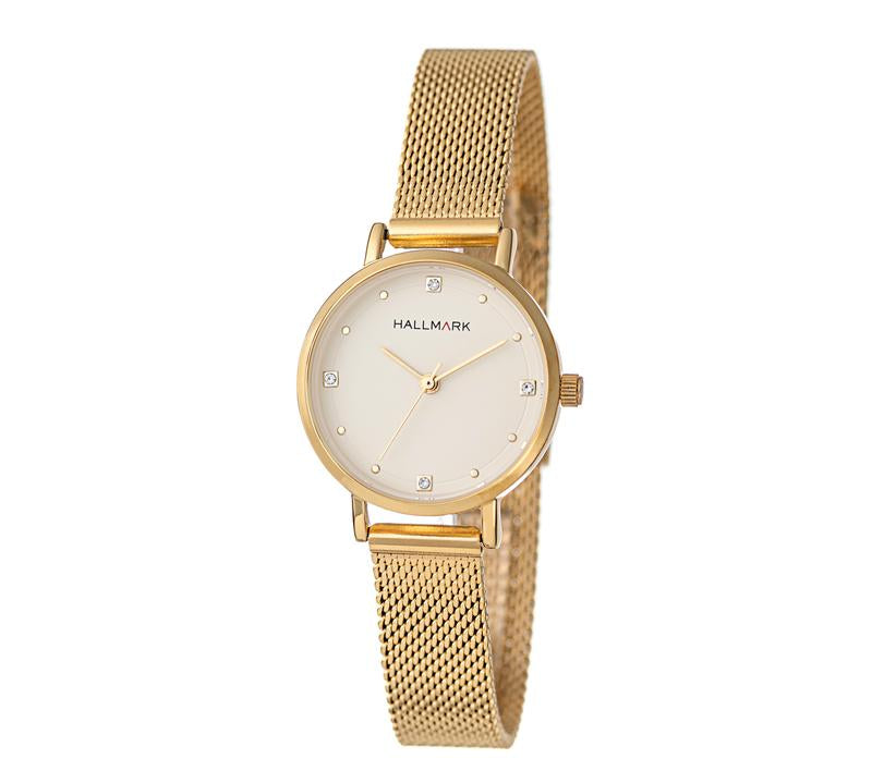 Hallmark Ladies Gold Mesh Bracelet Watch