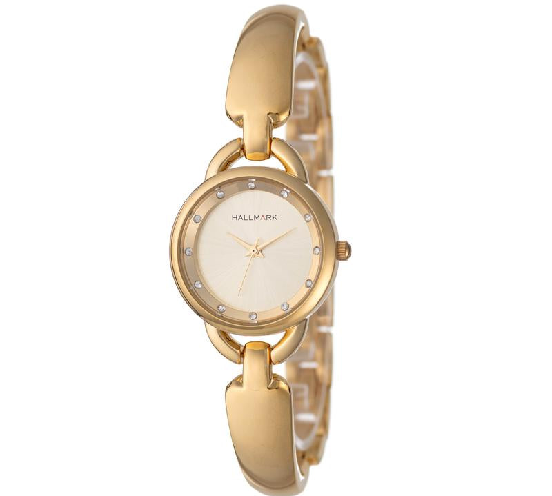 Hallmark Ladies Gold Round Bangle Watch