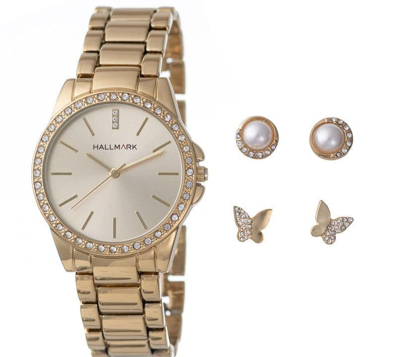 Hallmark Ladies Gold Watch 3 Piece Box Set