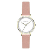 Hallmark Ladies Leather Pink Strap Silver Dial