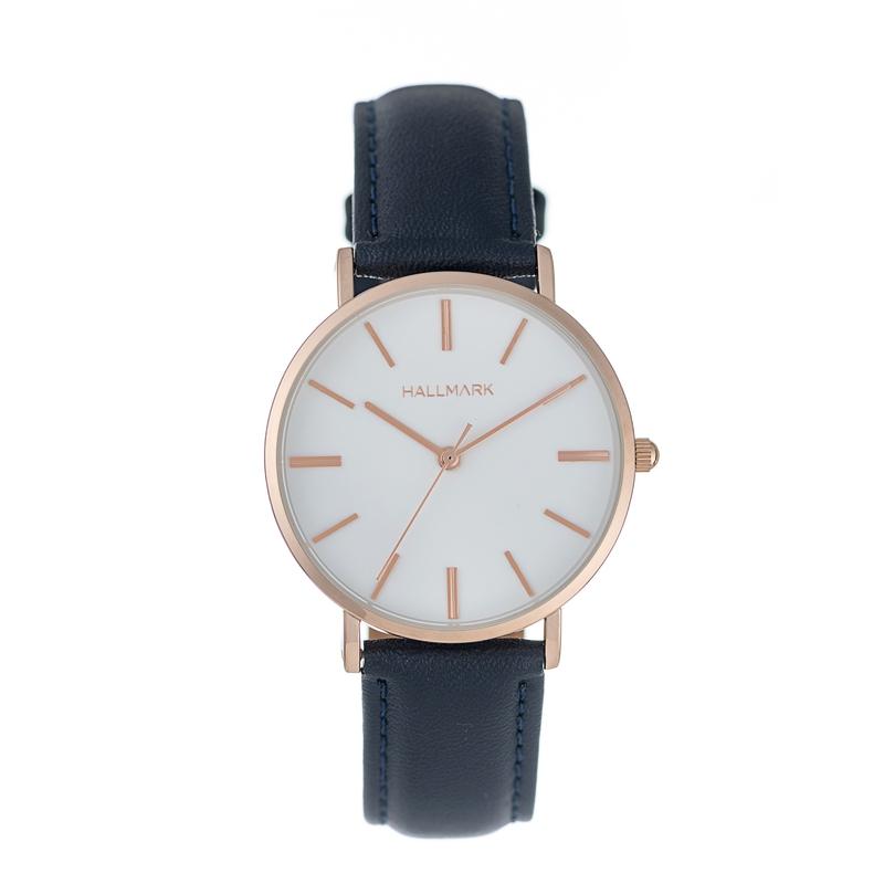 Hallmark Ladies Navy Leather Strap