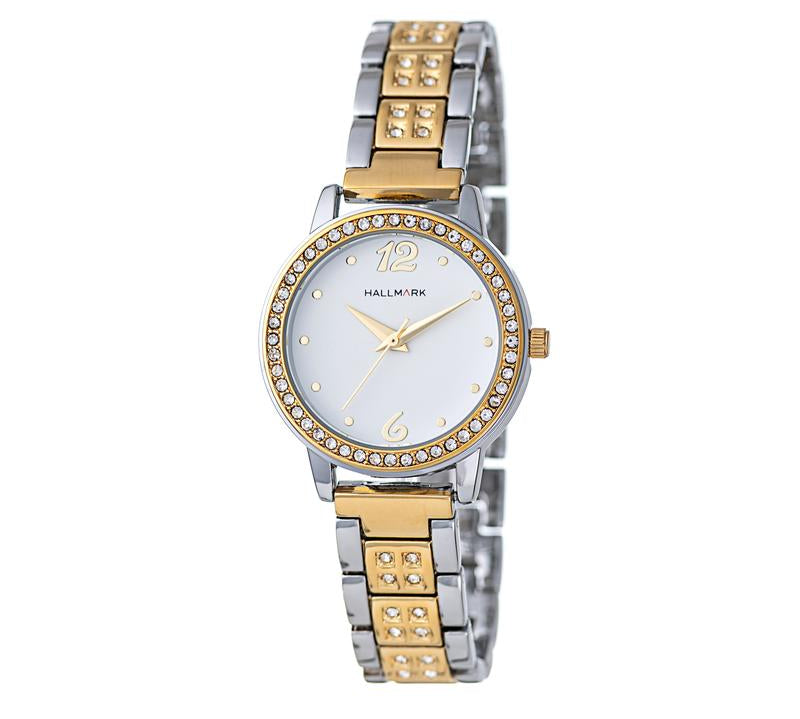 Hallmark Ladies Two-Tone White Dial Watch