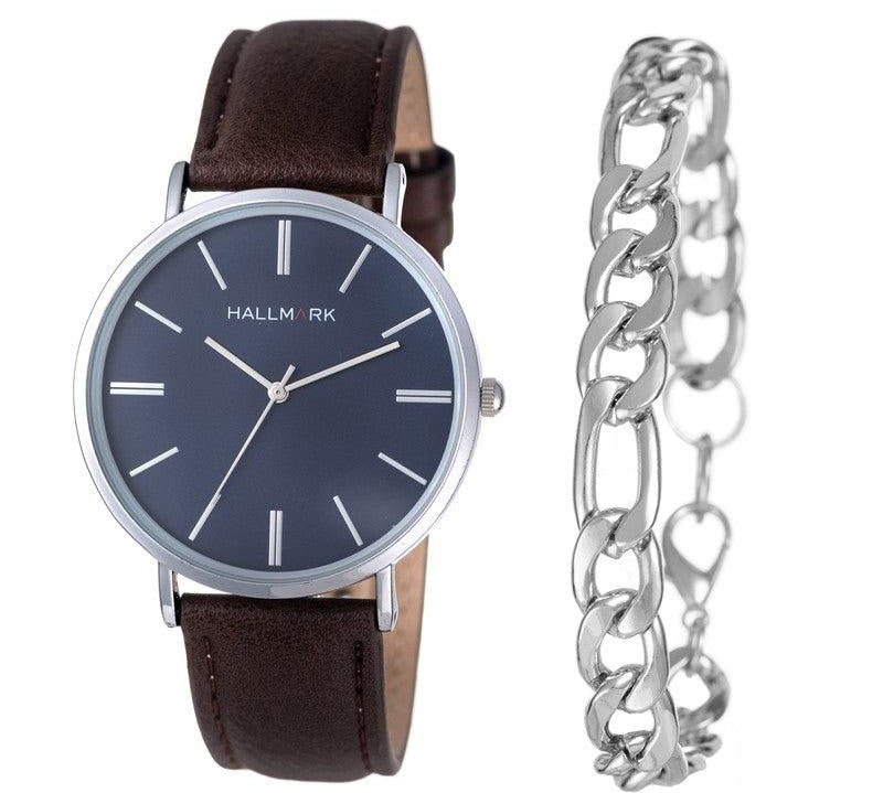 Hallmark Leather Watch 2 Piece Box Set- HBSM4066