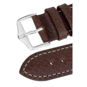 Hirsch BOSTON Buffalo Calfskin Leather Watch Strap in BROWN