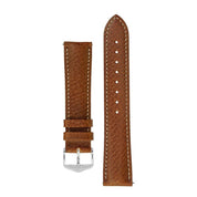 Hirsch BOSTON Buffalo Calfskin Leather Watch Strap in GOLD BROWN