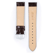 Hirsch CROCOGRAIN Bonded Leather Watch Strap in BROWN