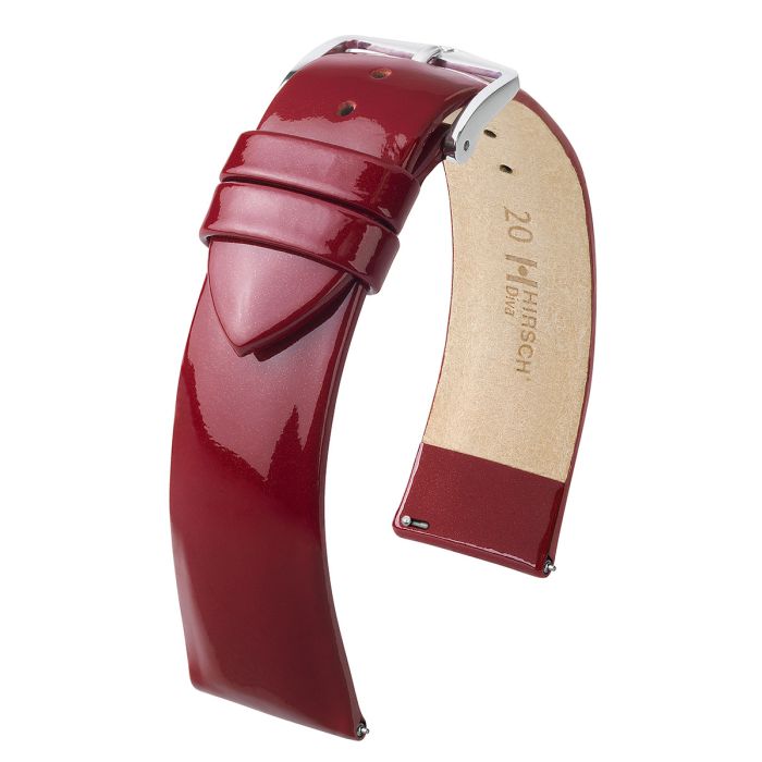 Hirsch DIVA Calf Watch Strap in MARSALA SHINY