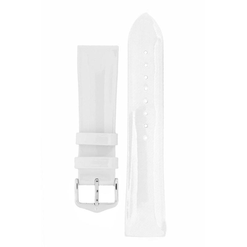 Hirsch DIVA Glossy Ladies Leather Watch Strap in WHITE