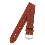 Hirsch DUKE Alligator Embossed Leather Watch Strap in GOLD BROWN