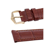 Hirsch DUKE Alligator Embossed Leather Watch Strap in GOLD BROWN